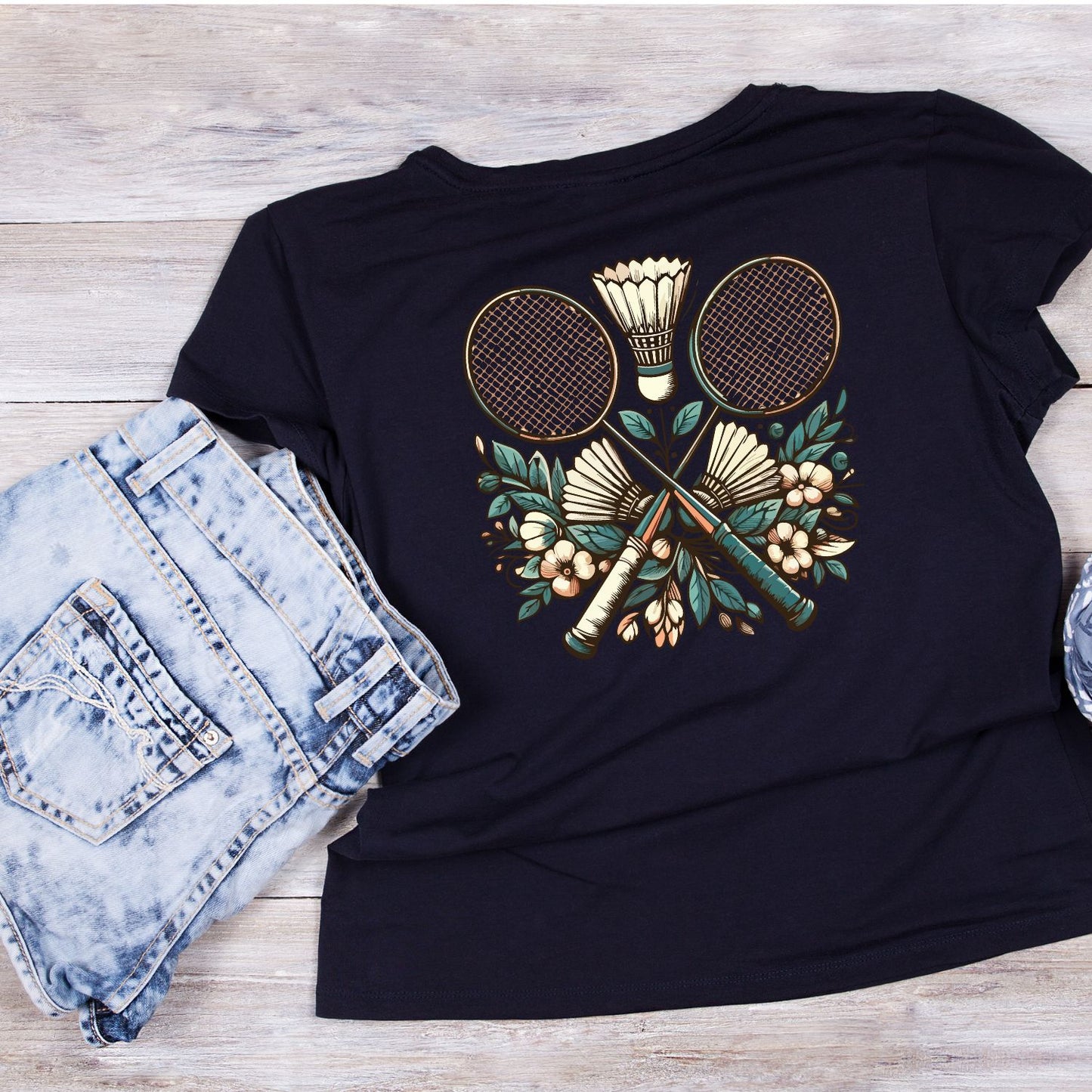 Floral Crossed Badminton T-shirt