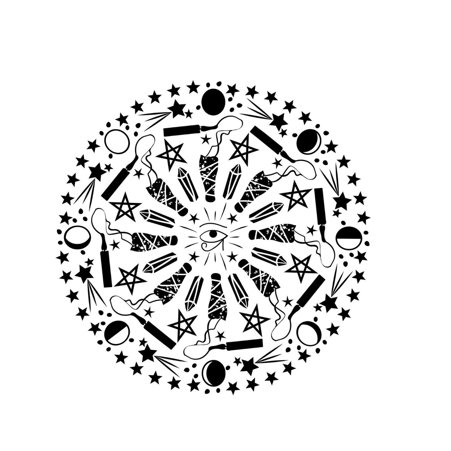 Sage Third Eye Moon Crystals  T-shirt