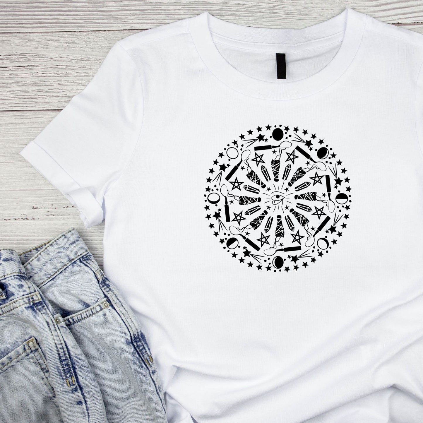 Sage Third Eye Moon Crystals  T-shirt