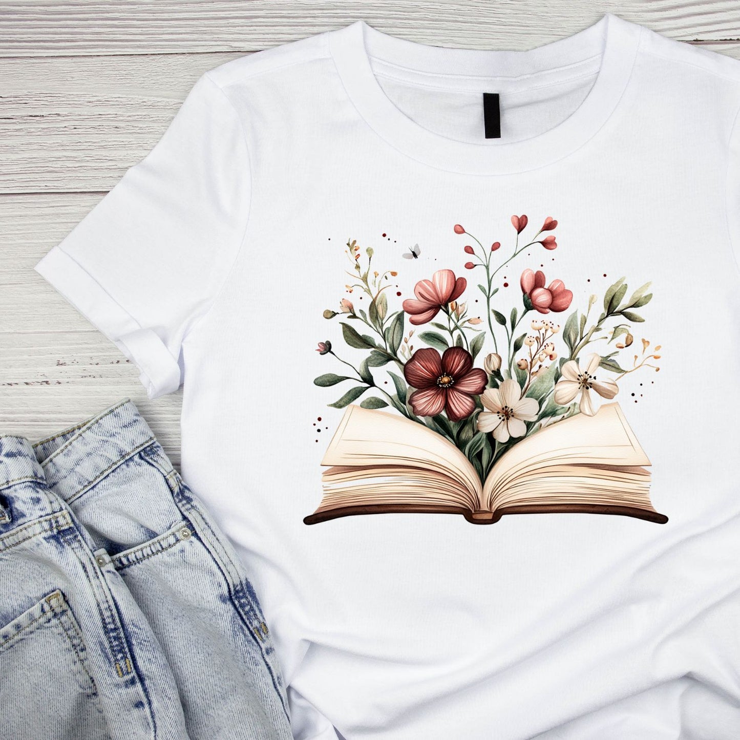 Open Book Floral T-shirt
