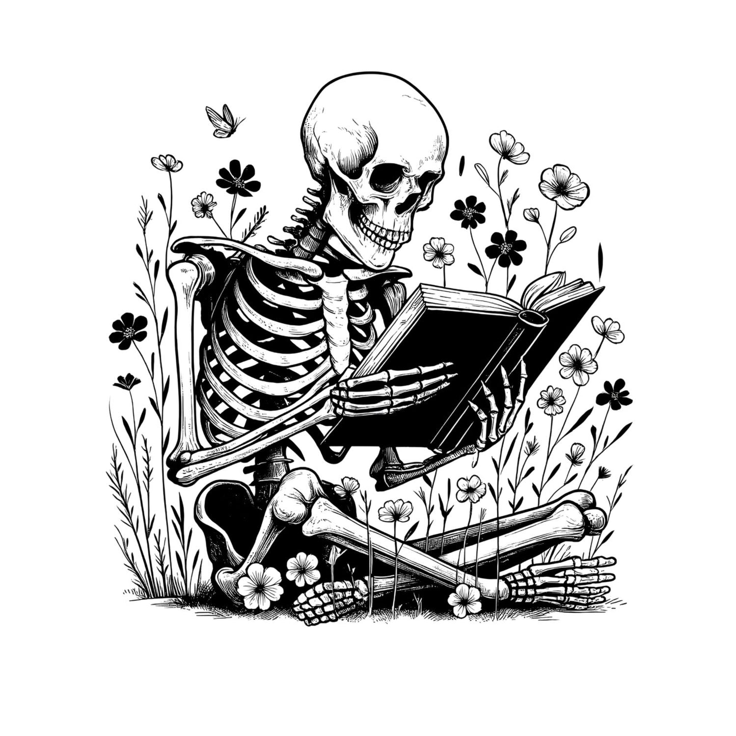 Skeleton Reading T-shirt