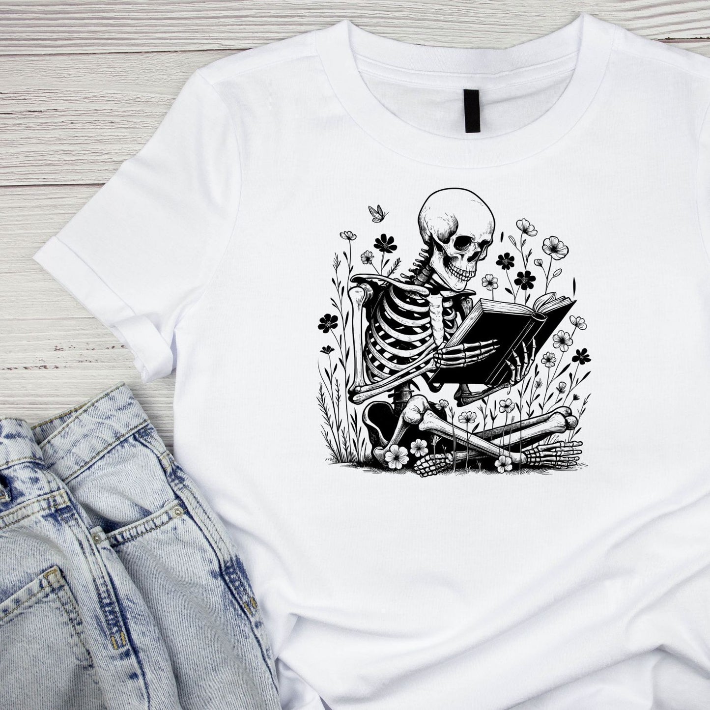 Skeleton Reading T-shirt