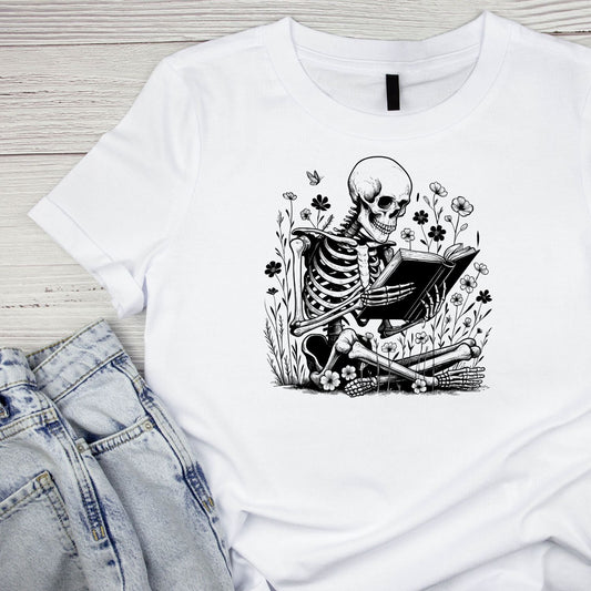 Skeleton Reading T-shirt