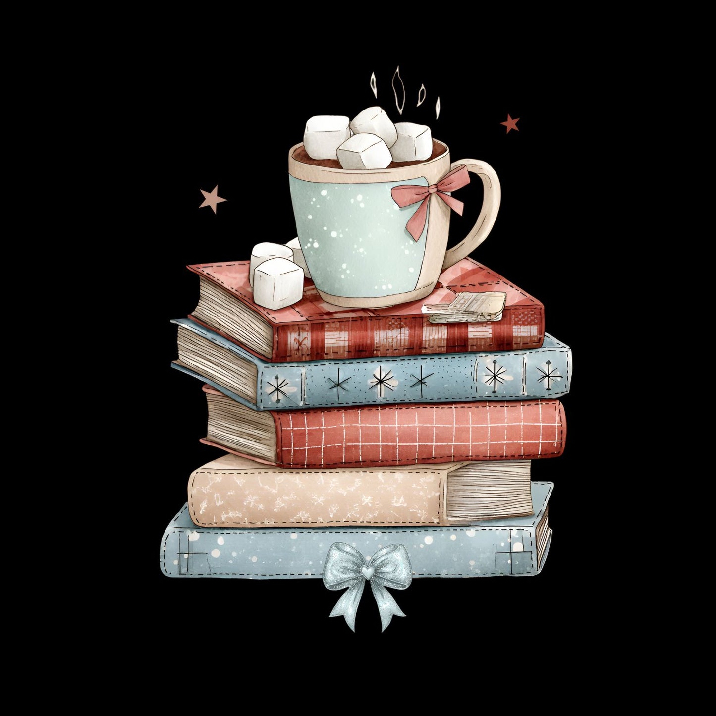Hot Chocolate on Stacked Books T-shirt