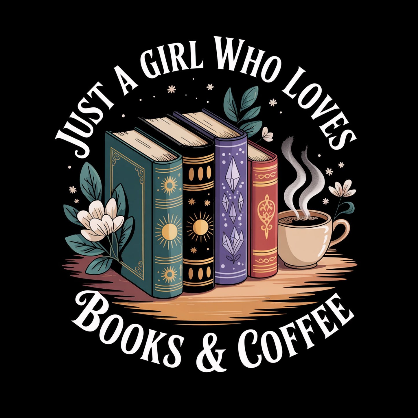 Just A Girl Who Loves Books & Coffee T-shirt