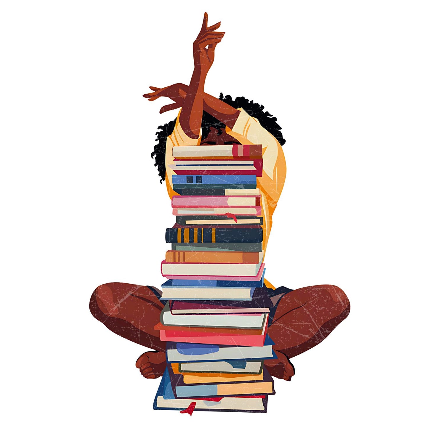Woman With Stack of Books T-shirt