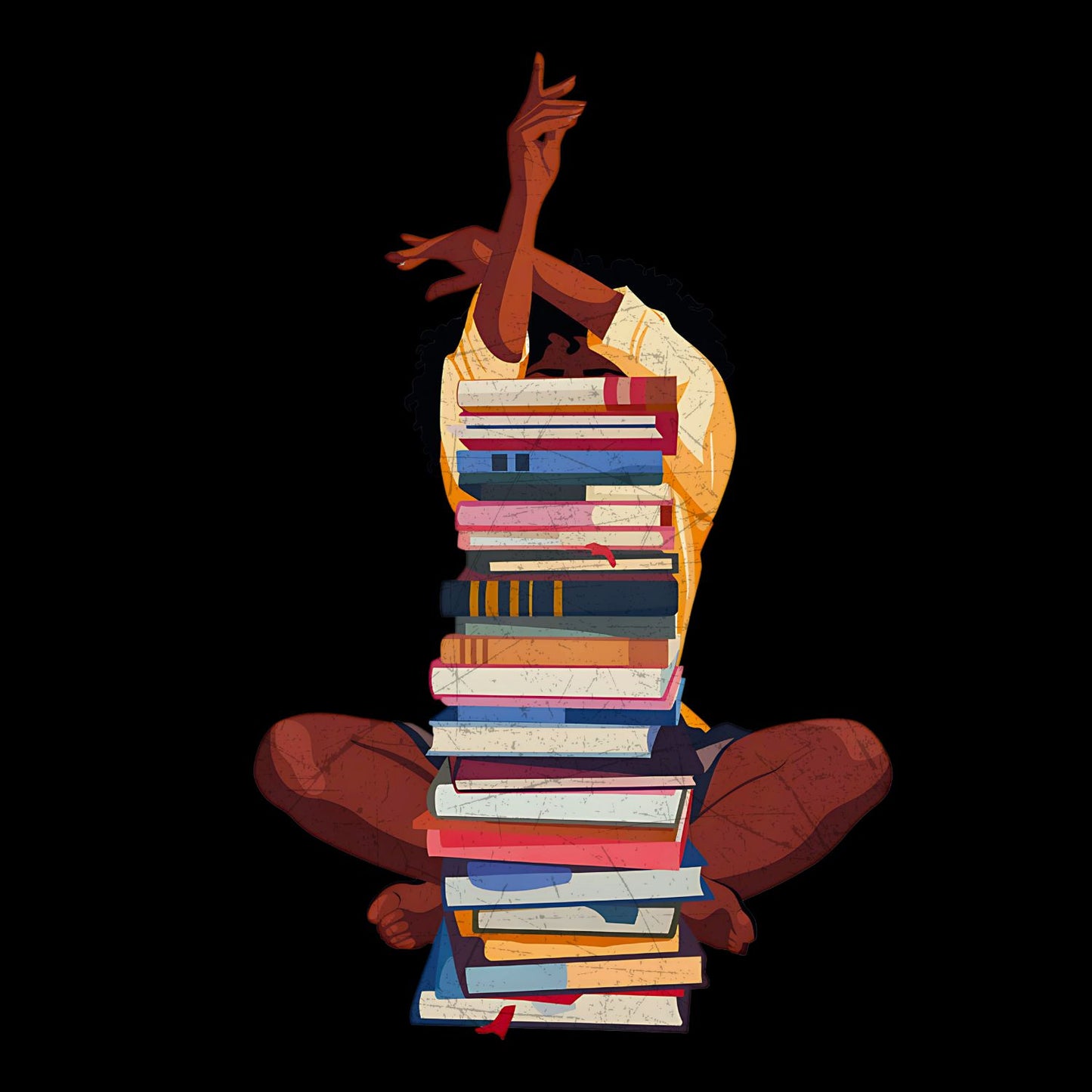 Woman With Stack of Books T-shirt