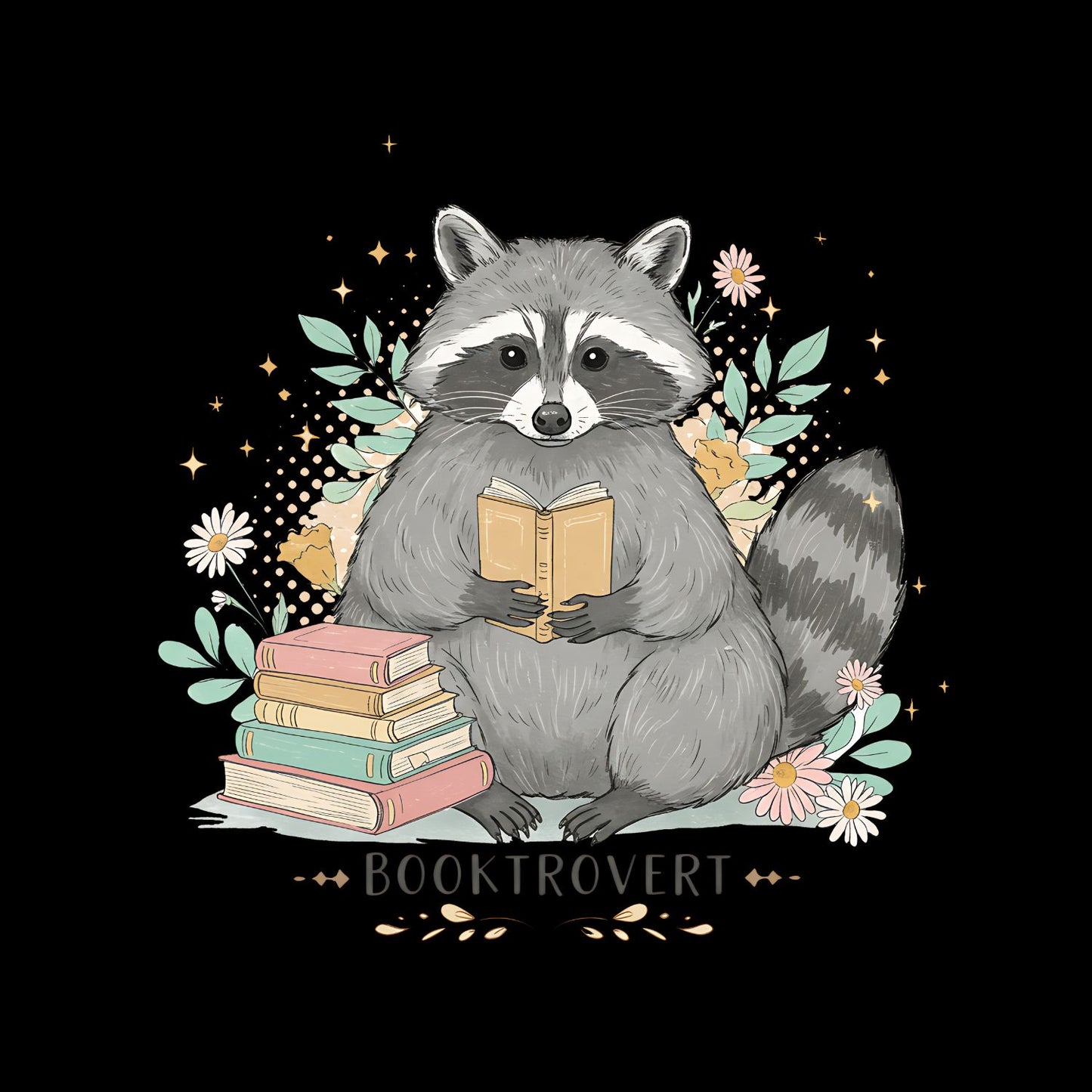 Raccoon Booktrovert T-shirt