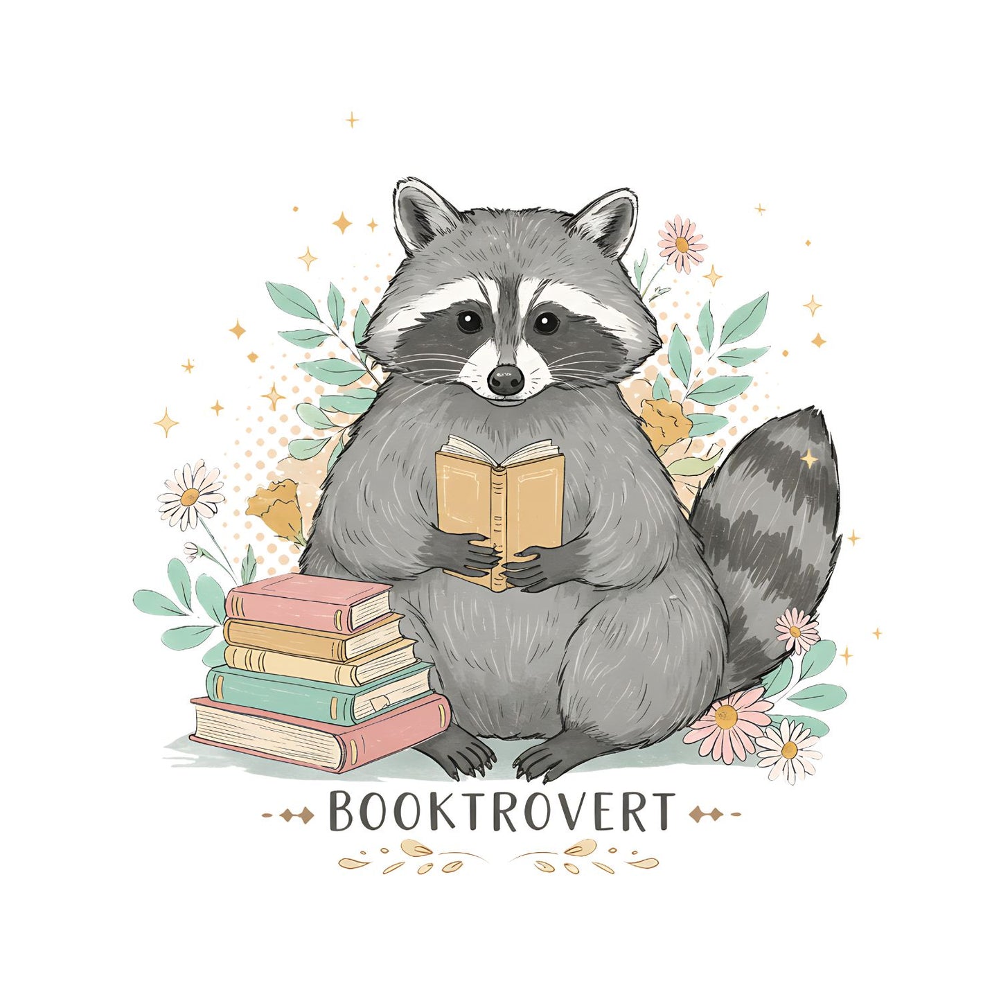 Raccoon Booktrovert T-shirt