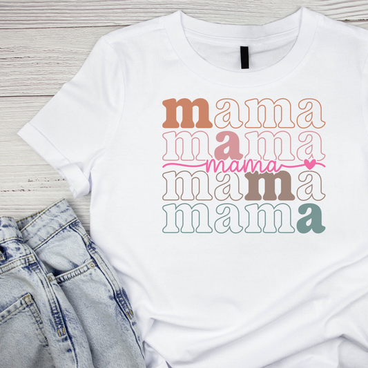 Mama Retro Stacked T-shirt | Mommy Graphic Tee | Mommy Printed Shirt | Mother’s Day