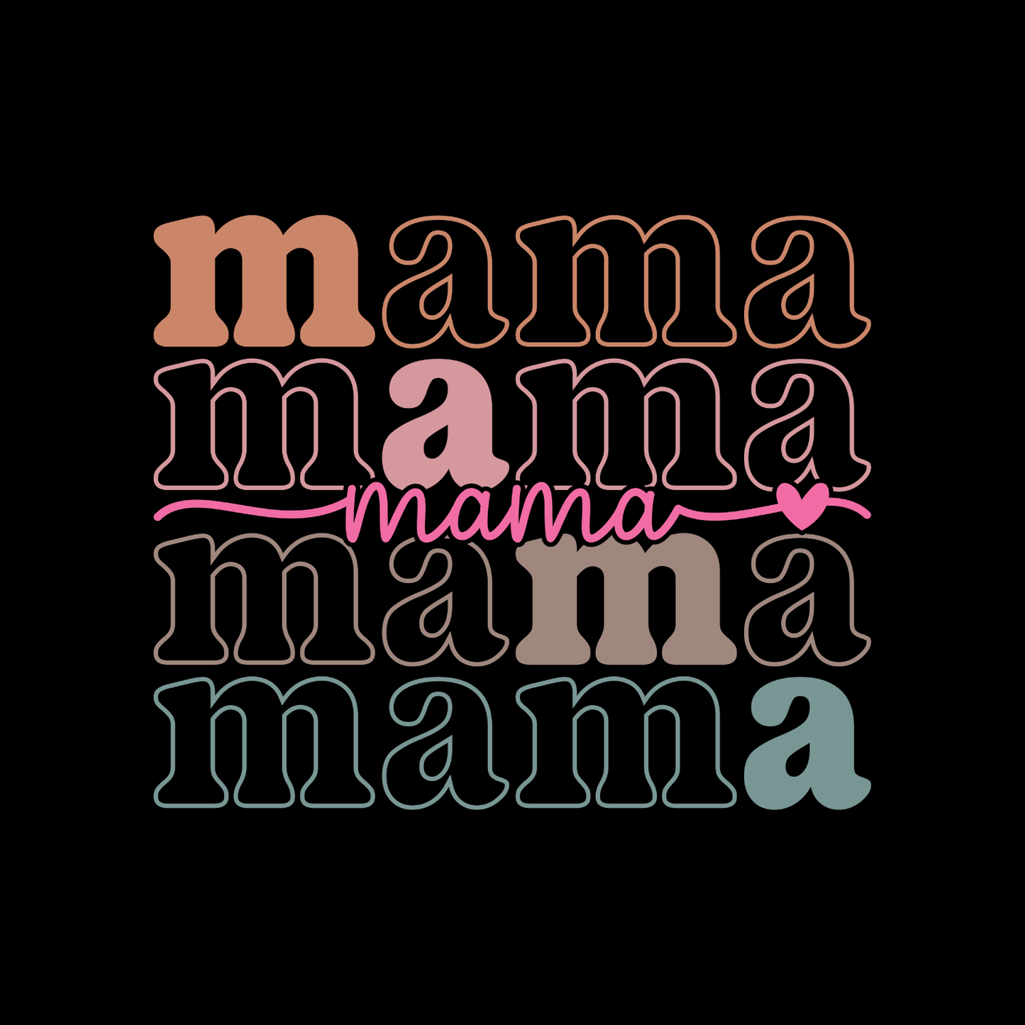 Mama Retro Stacked T-shirt | Mommy Graphic Tee | Mommy Printed Shirt | Mother’s Day