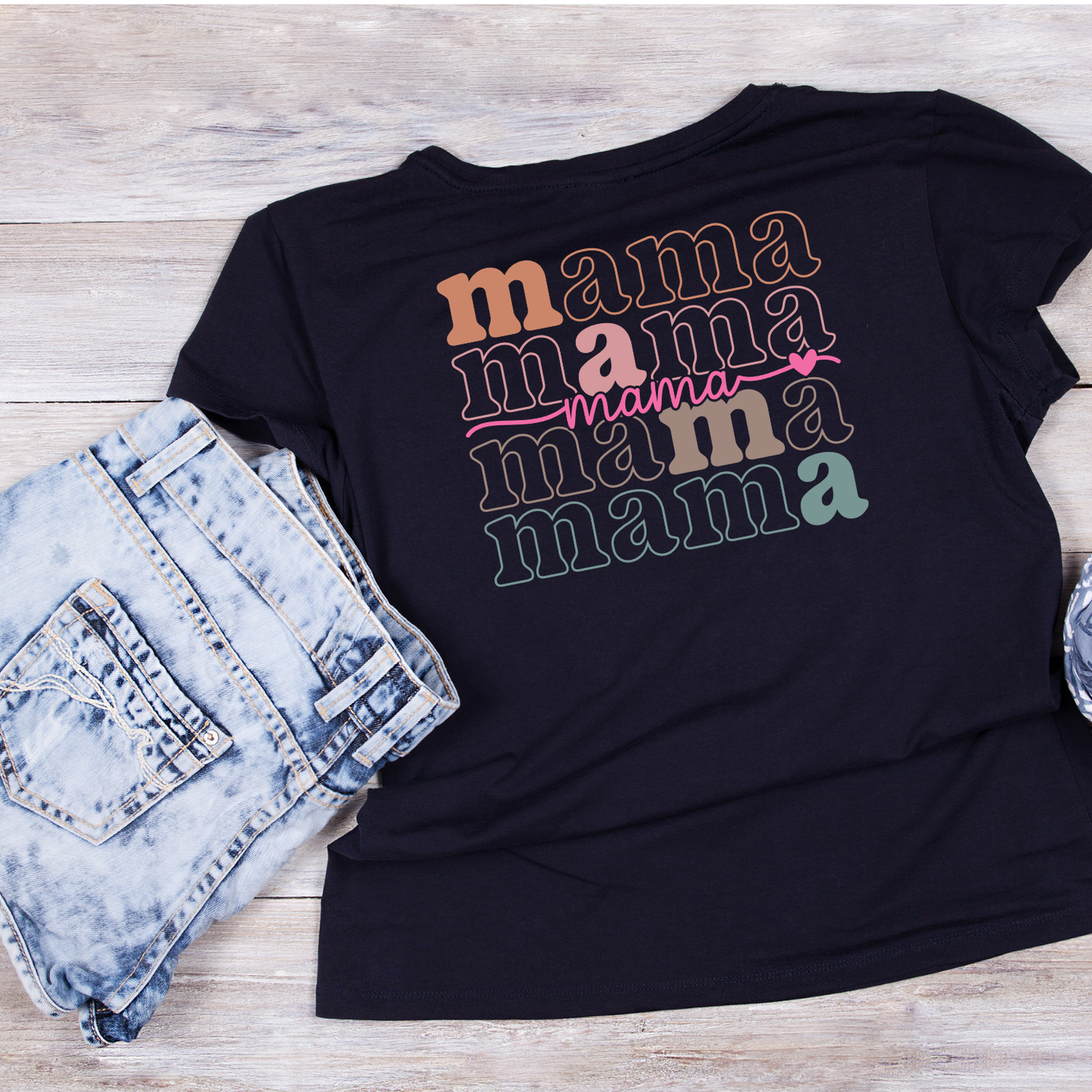Mama Retro Stacked T-shirt | Mommy Graphic Tee | Mommy Printed Shirt | Mother’s Day