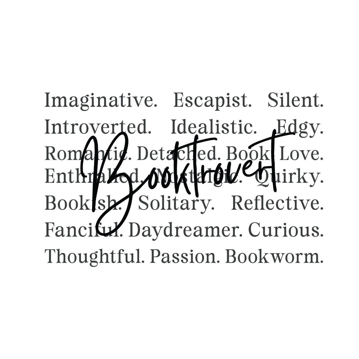 Booktrovert List of Descriptions T-shirt