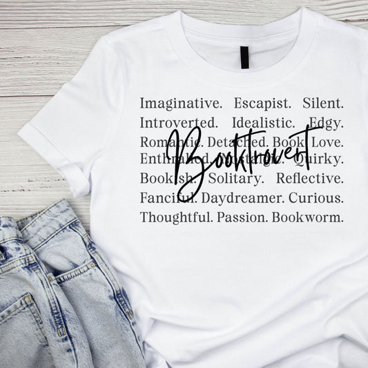 Booktrovert List of Descriptions T-shirt