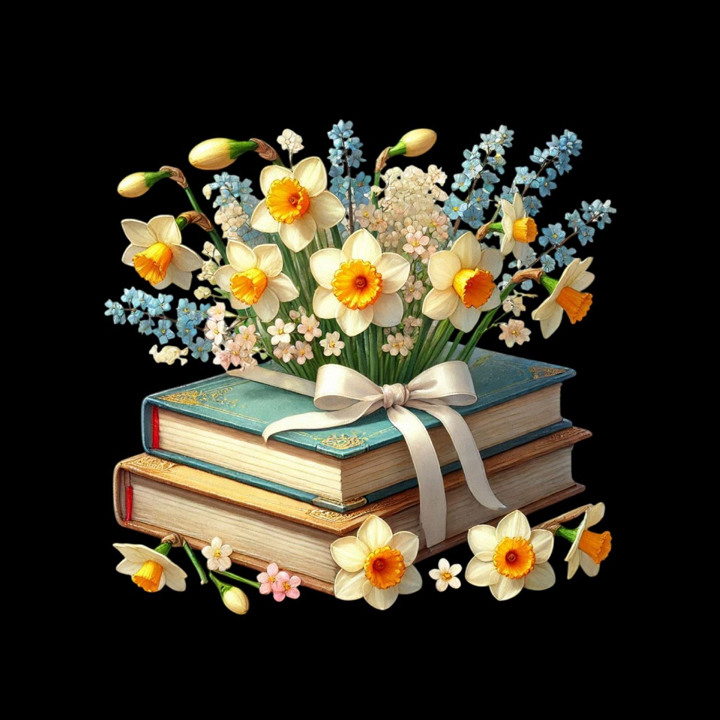 Daffodils Vintage Books T-shirt