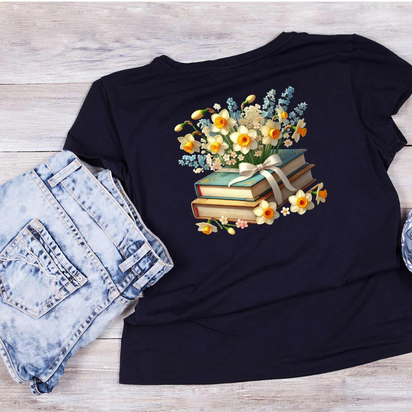 Daffodils Vintage Books T-shirt