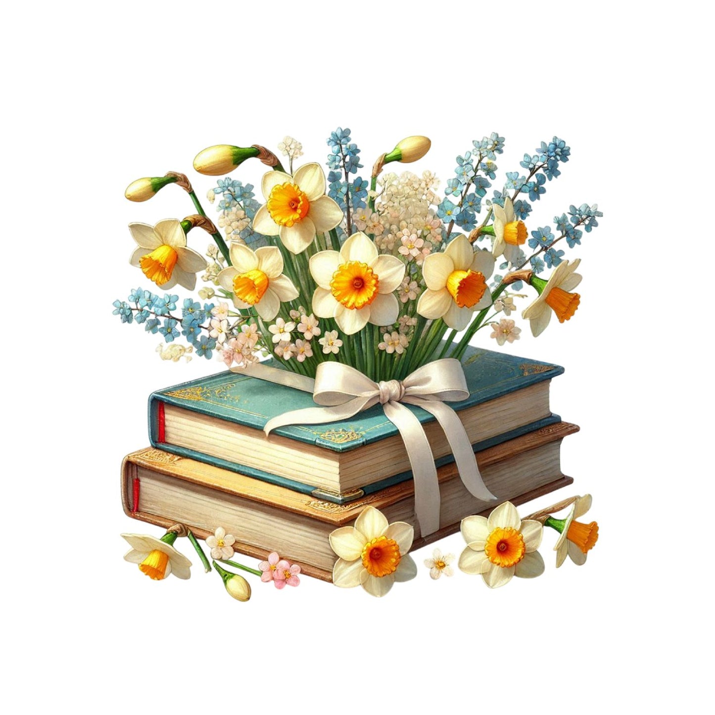 Daffodils Vintage Books T-shirt