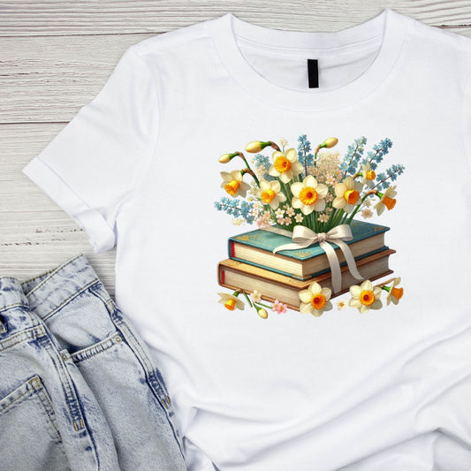Daffodils Vintage Books T-shirt