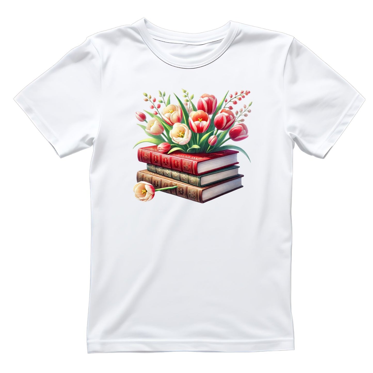 Tulips Vintage Books T-shirt