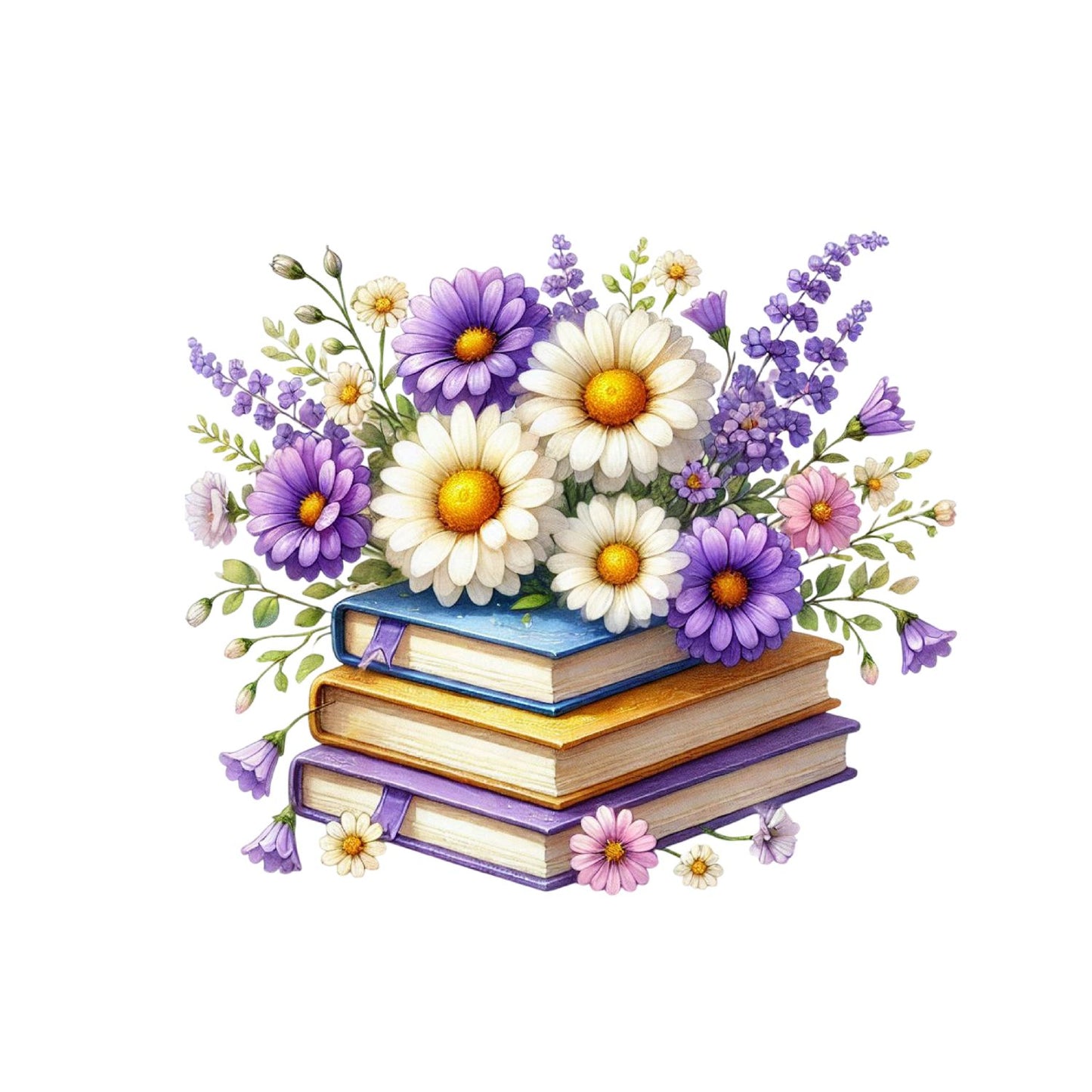 Floral Bouquet Vintage Books T-shirt