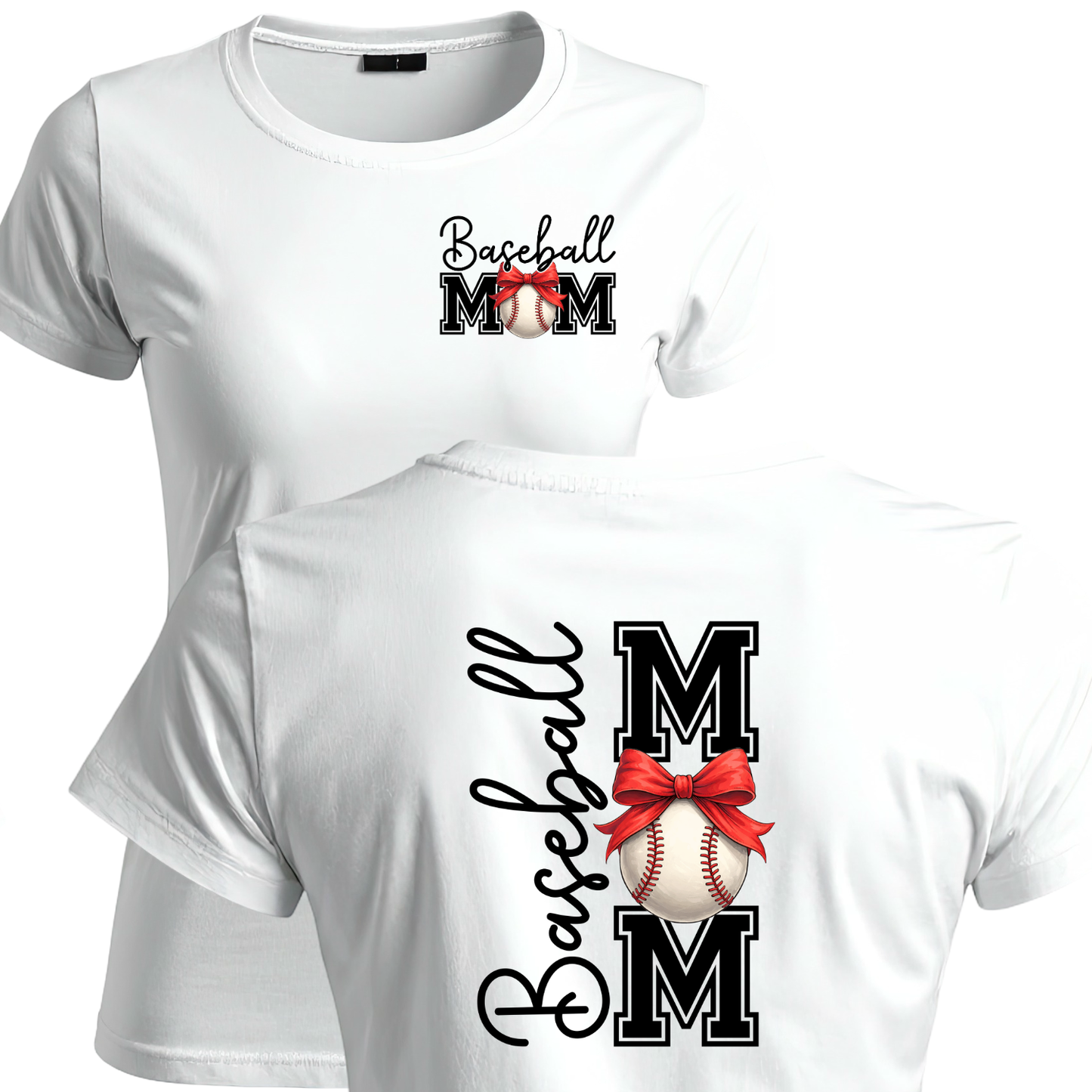 Baseball Mom (front) Baseball Mom (back) T-shirt | Mama Graphic Tee | Mommy Printed Shirt | Mother’s Day | Sports