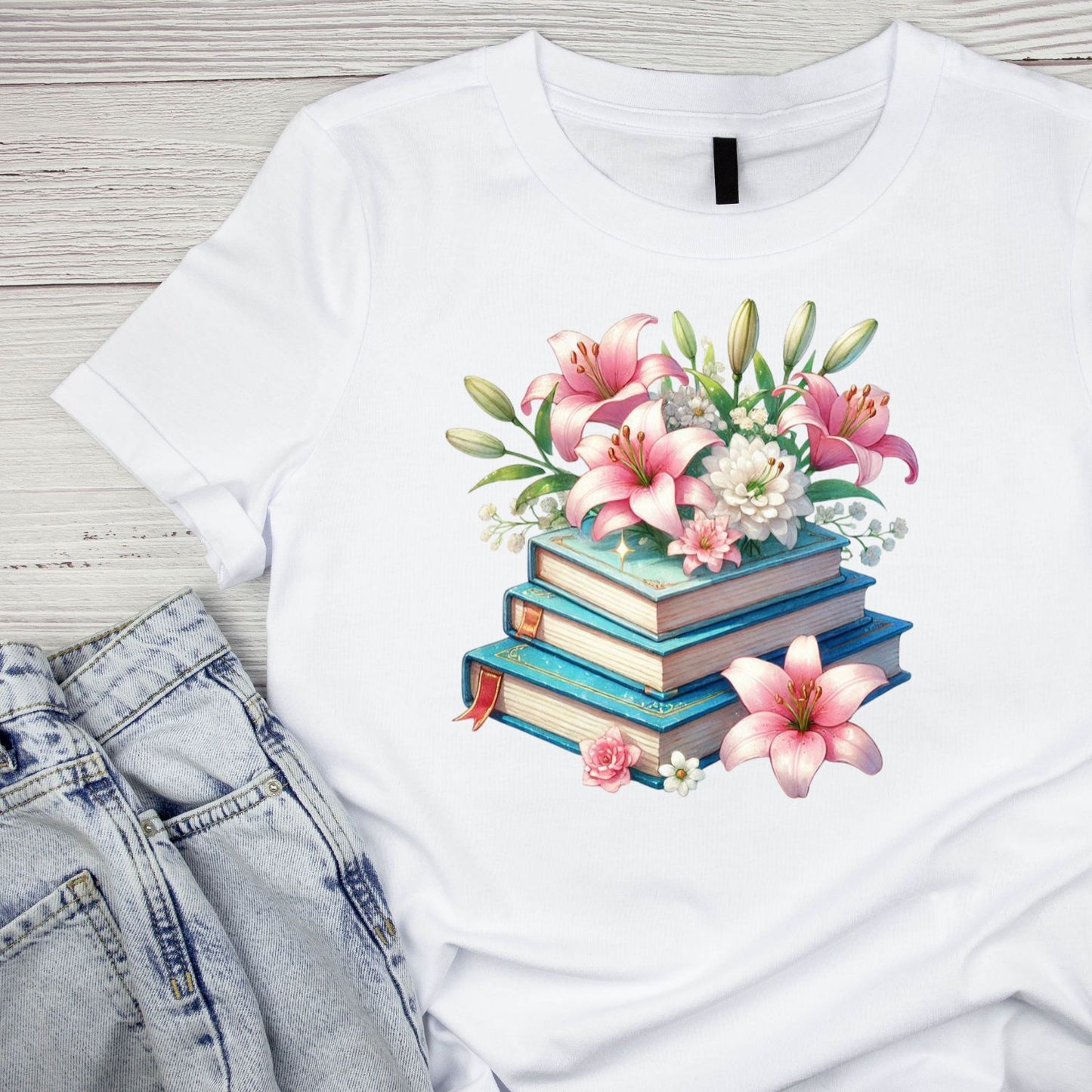 Lily’s Stacked Vintage Books T-shirt