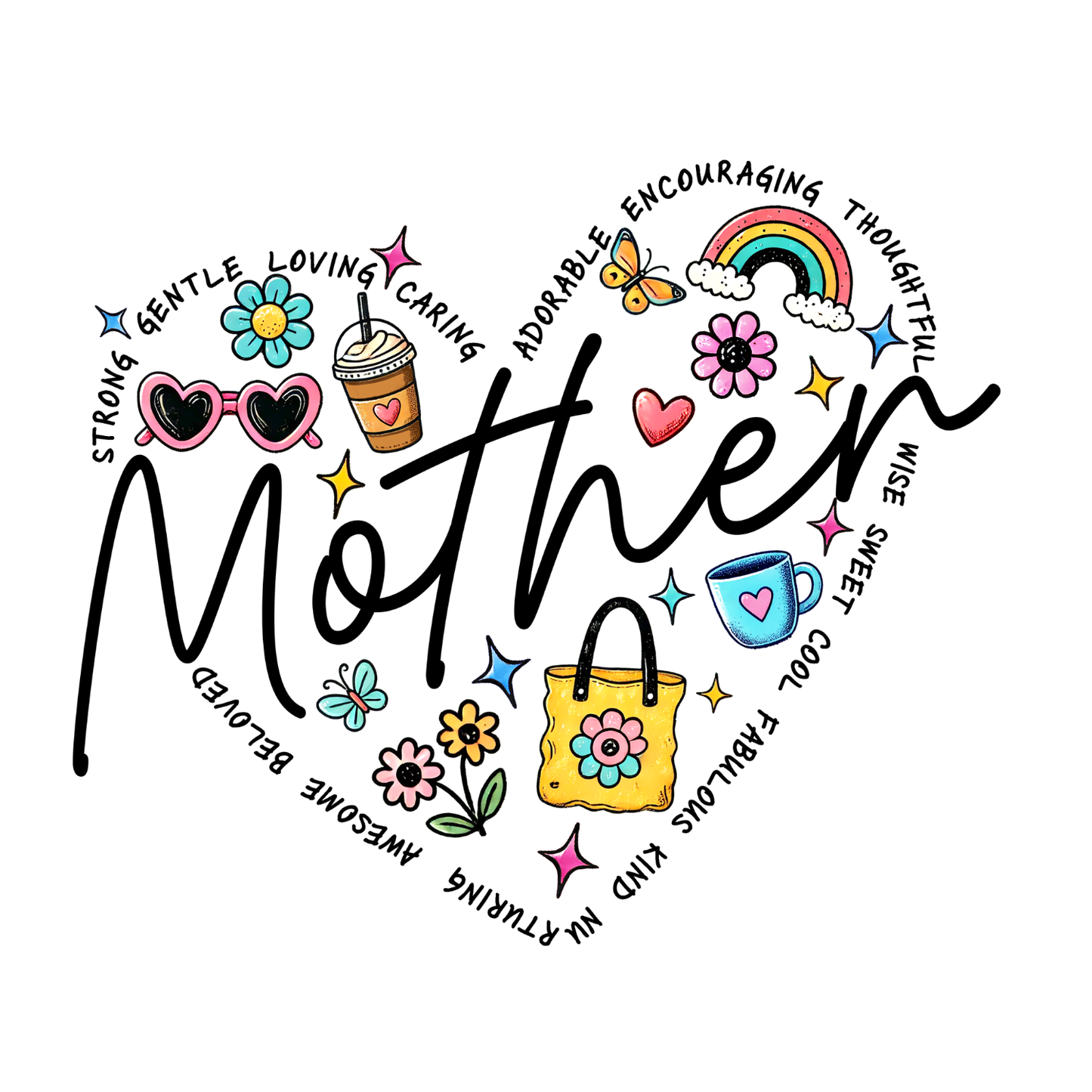 Mother Strong Gentle Caring Heart T-shirt | Mama Graphic Tee | Mommy Printed Shirt | Mother’s Day | Birthday |