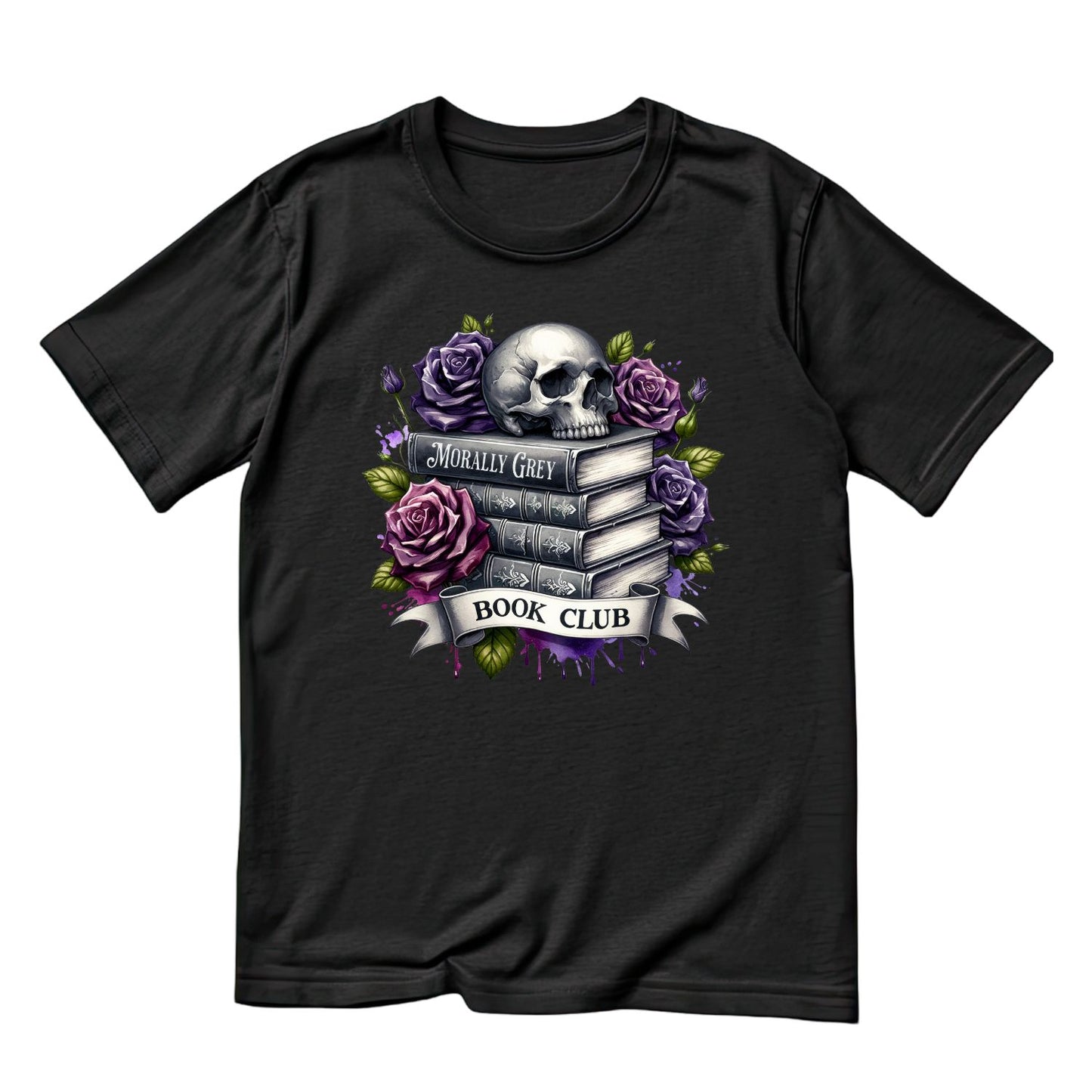 Morally Grey Book Club Skulls & Roses T-shirt