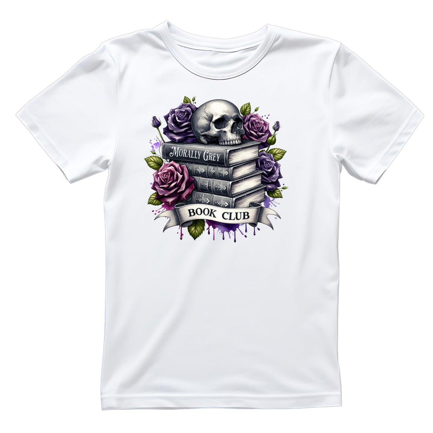 Morally Grey Book Club Skulls & Roses T-shirt