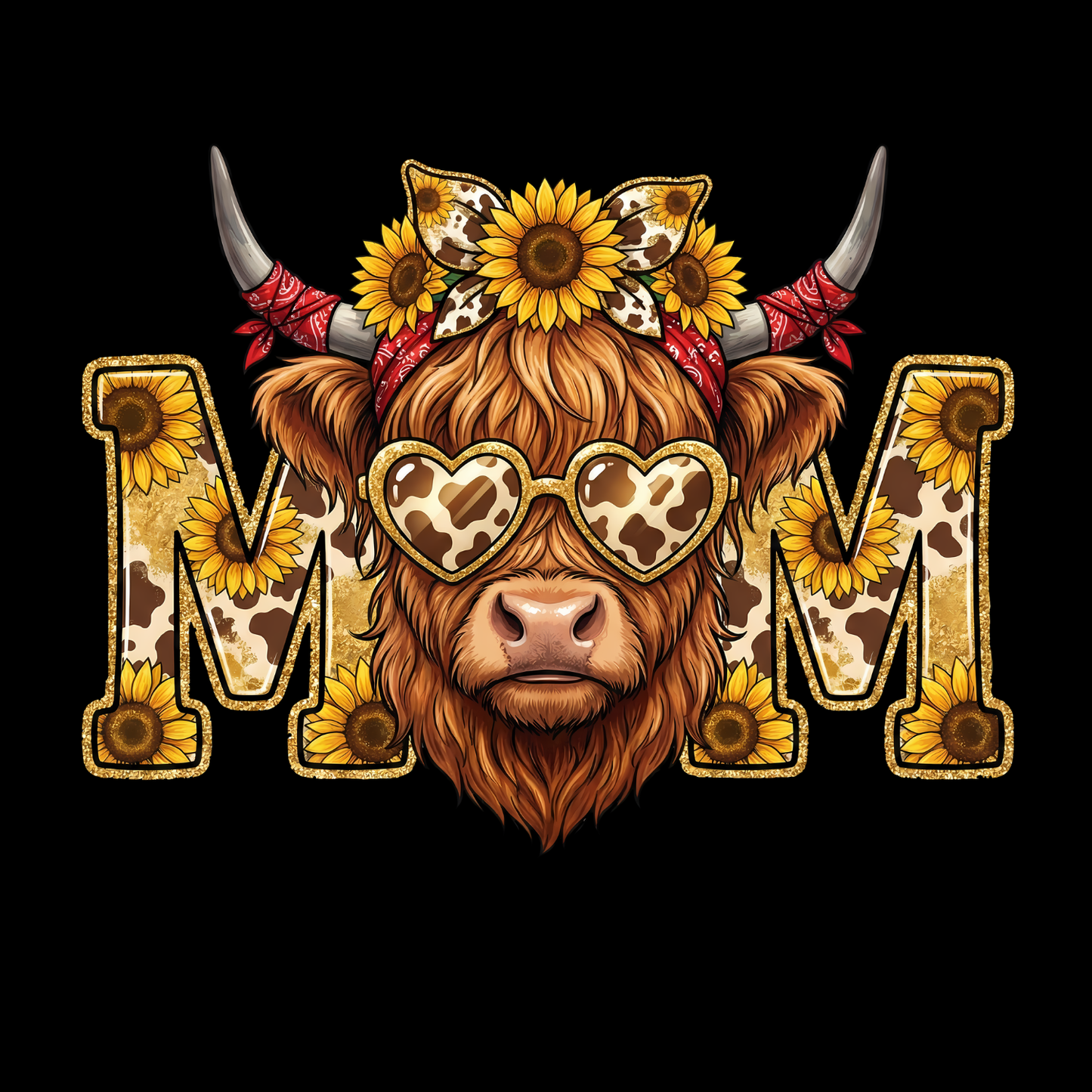 Mom Highland CowT-shirt | Sports Graphic Tee | Mother Printed Shirt