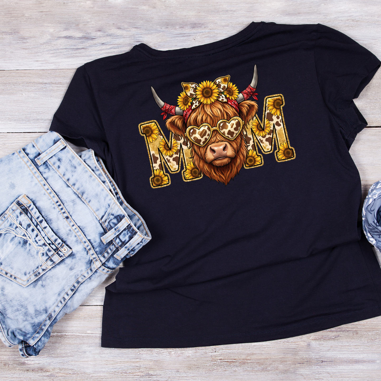 Mom Highland CowT-shirt | Sports Graphic Tee | Mother Printed Shirt