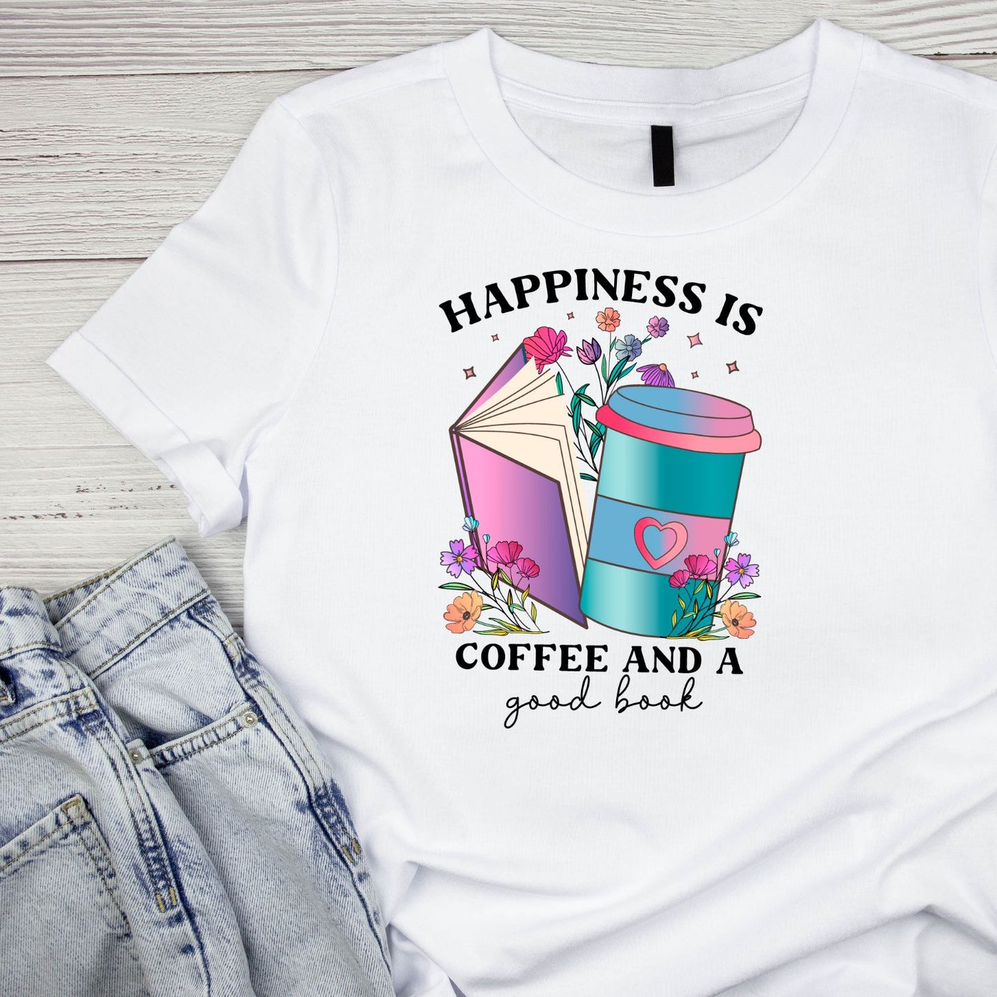 Happiness is Coffee And A Good Book T-shirt