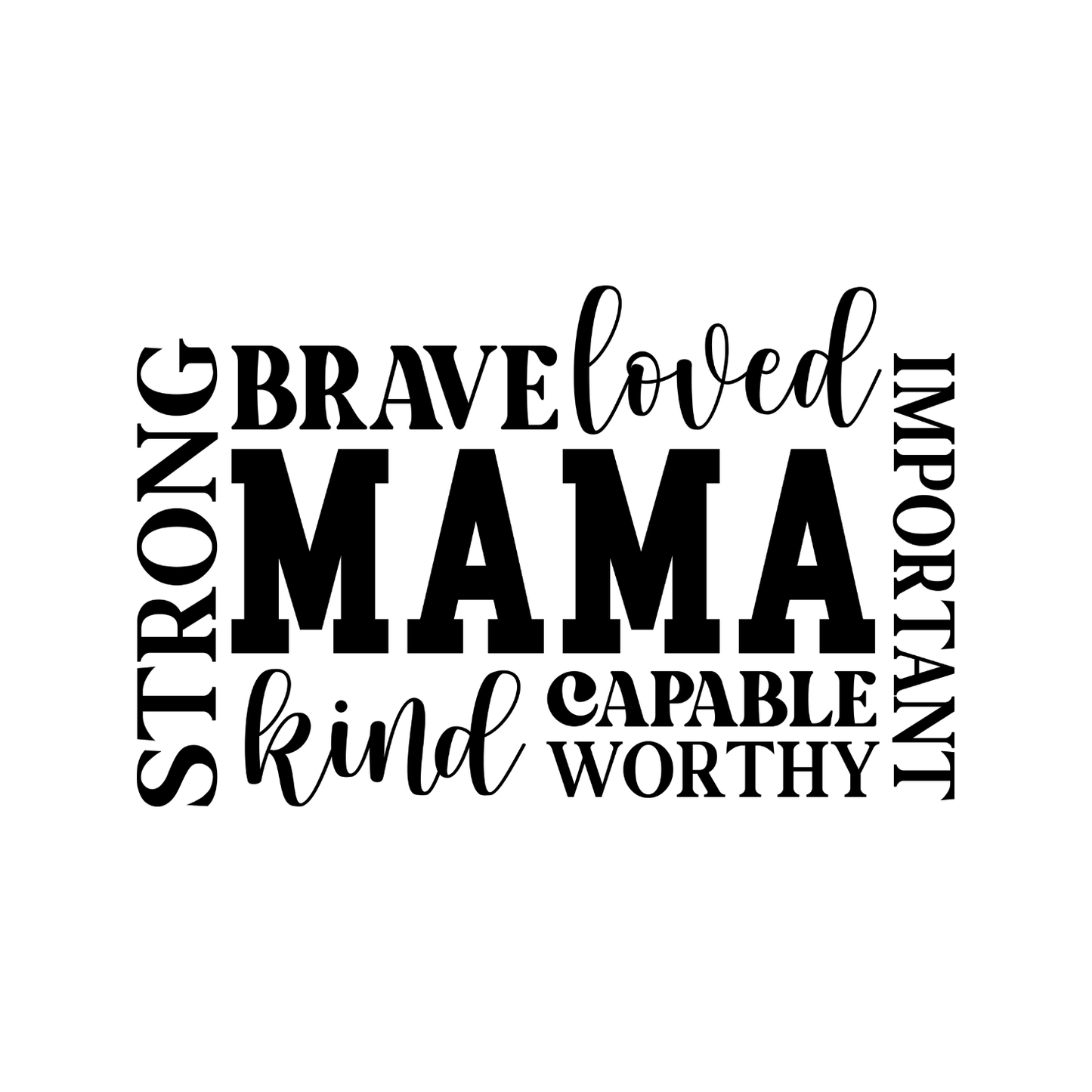Strong Brave Loved Important Mama Kind Capable Worthy T-shirt | Mama Graphic Tee | Mommy Printed Shirt | Mother’s Day | Birthday |
