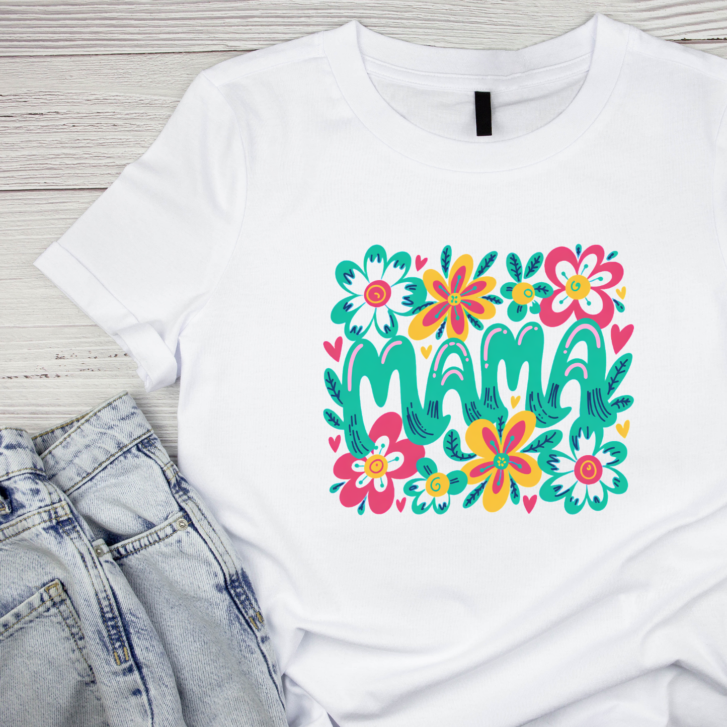 Dummer Floral Bright Mama T-shirt | Mommy Graphic Tee | Mommy Printed Shirt | Mother’s Day | Birthday