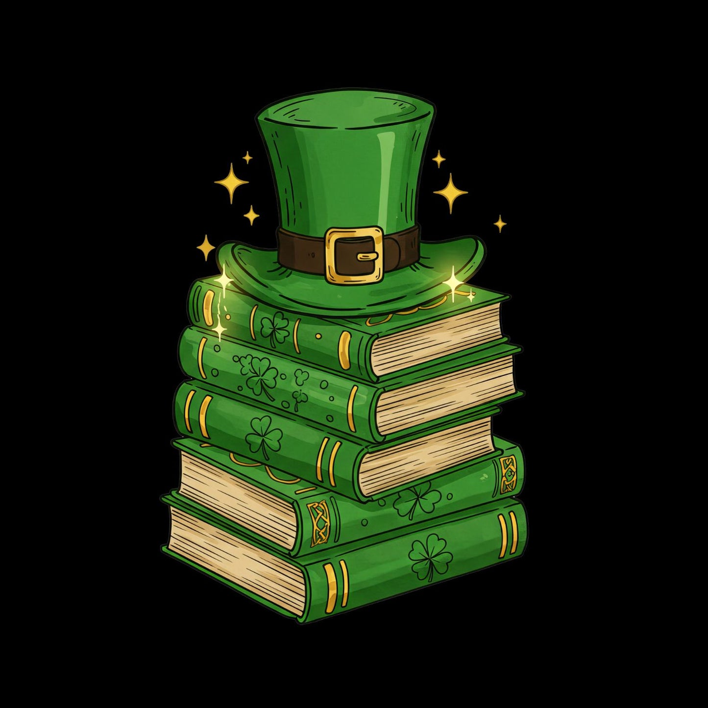 St. Patrick’s Day Stacked Books T-shirt | Reading | Bookworm