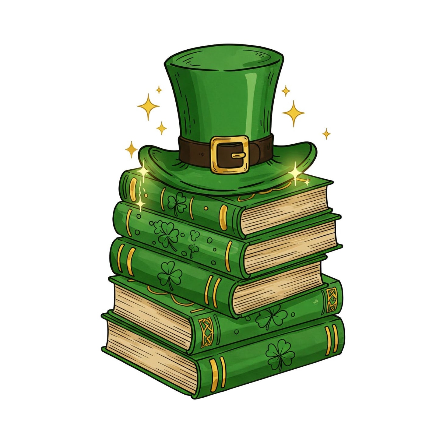 St. Patrick’s Day Stacked Books T-shirt | Reading | Bookworm