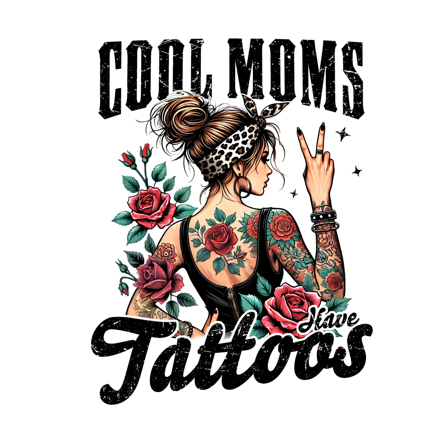 Cool Moms Have Tattoos T-shirt | Mama Graphic Tee | Mommy Printed Shirt |