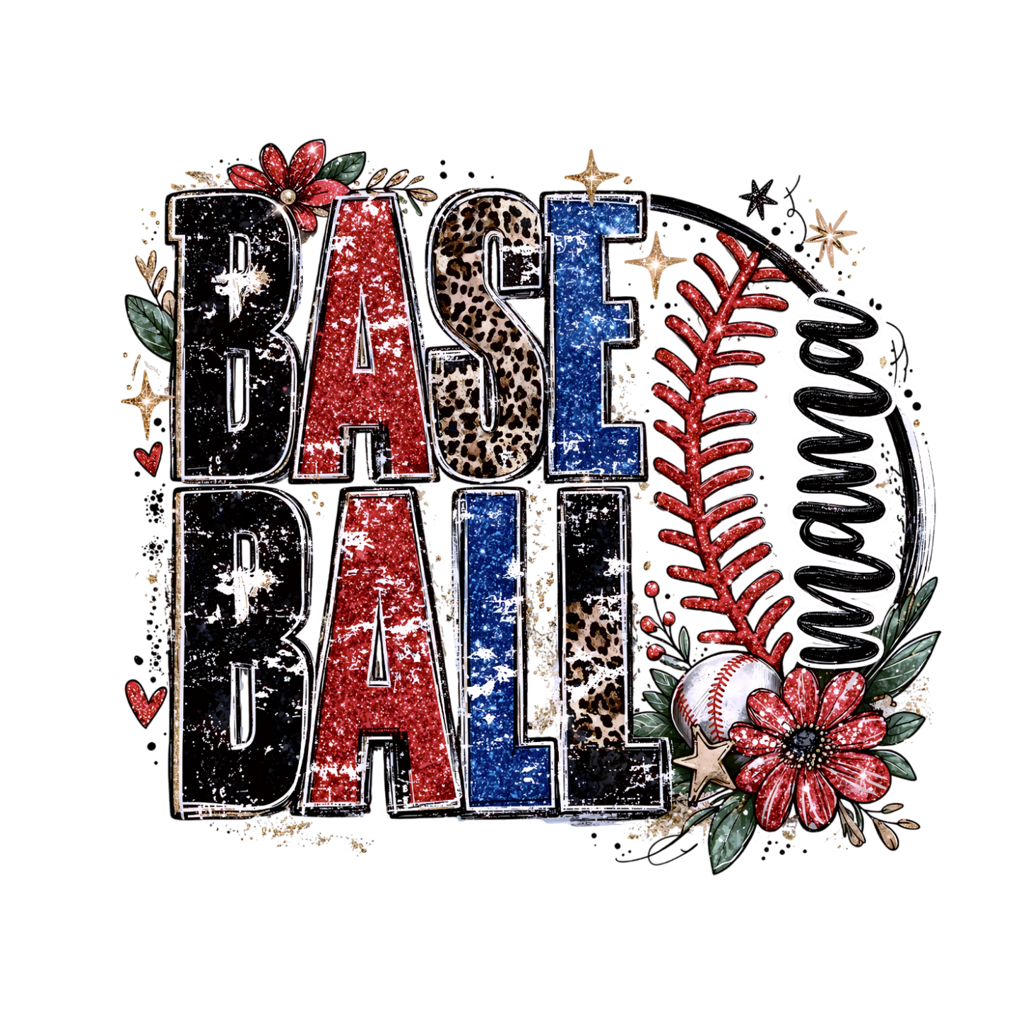 Baseball Mama Flowers T-shirt | Mama Graphic Tee | Mommy Printed Shirt | Mother’s Day | Birthday | Sports