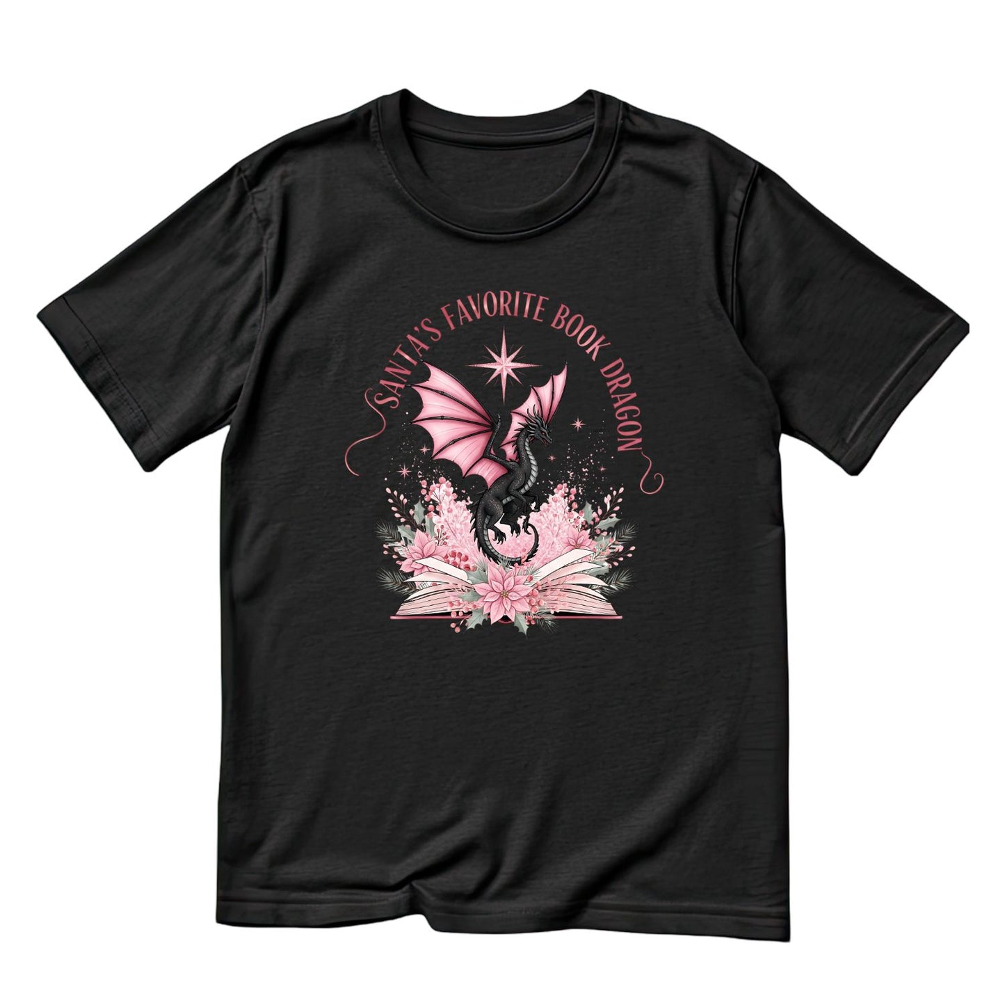 Santa’s Favorite Book Dragon Pink T-shirt