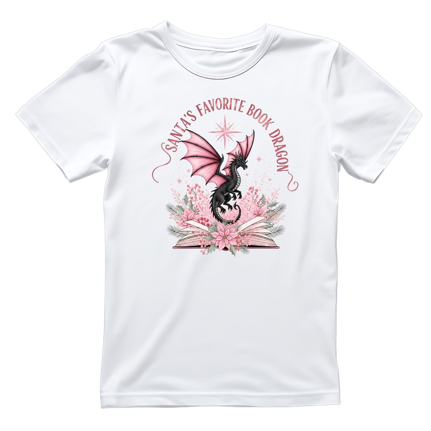 Santa’s Favorite Book Dragon Pink T-shirt