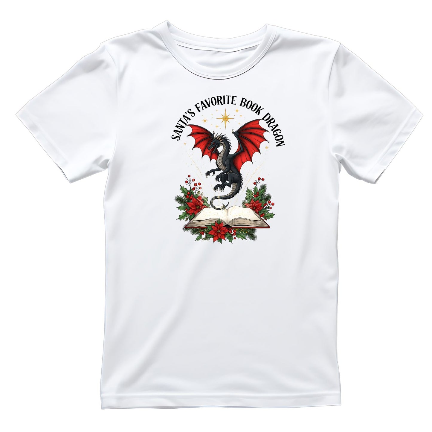 Santa’s Favorite Book Dragon Red T-shirt