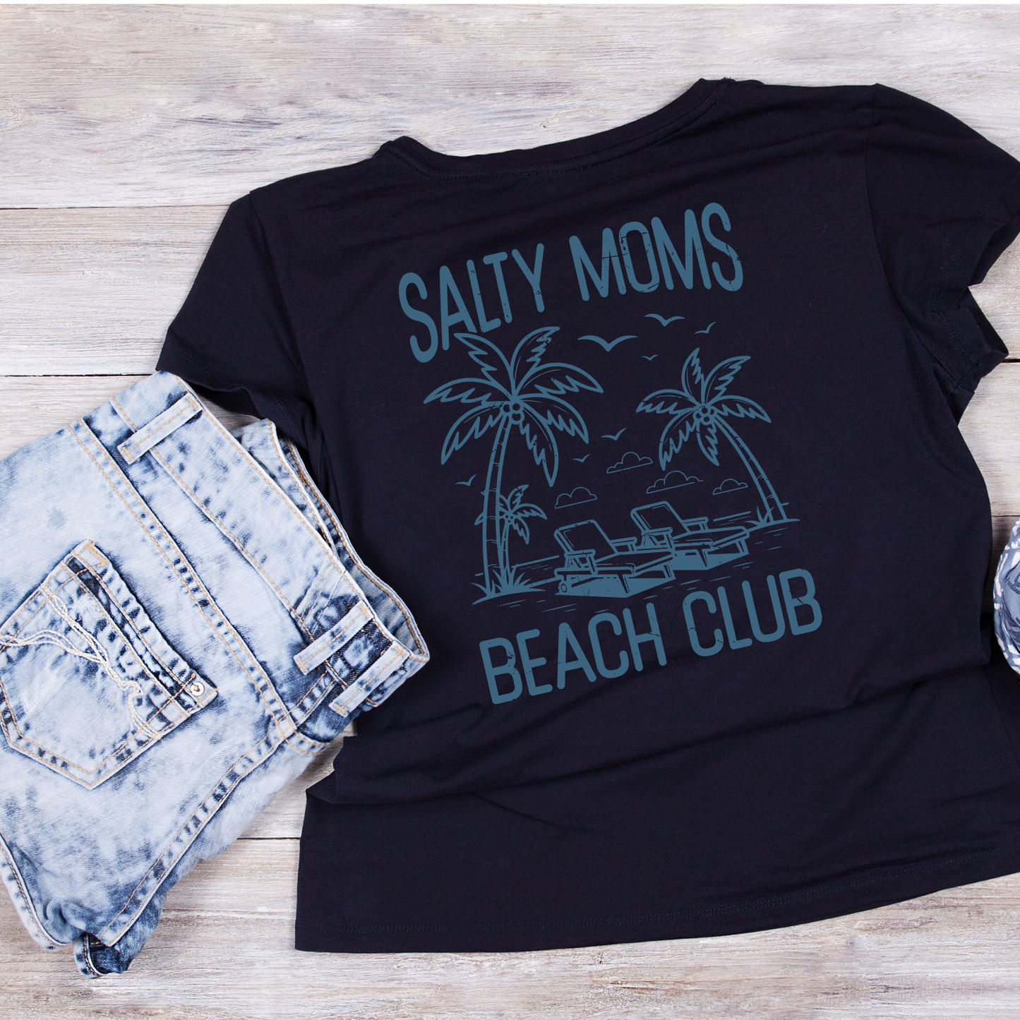 Salty Moms Beach Club T-shirt | Mama Graphic Tee | Mommy Printed Shirt | Mother’s Day | Birthday