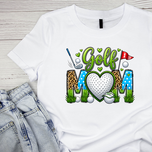 Golf Mom T-shirt | Sports Graphic Tee | Mother Printed Shirt |
