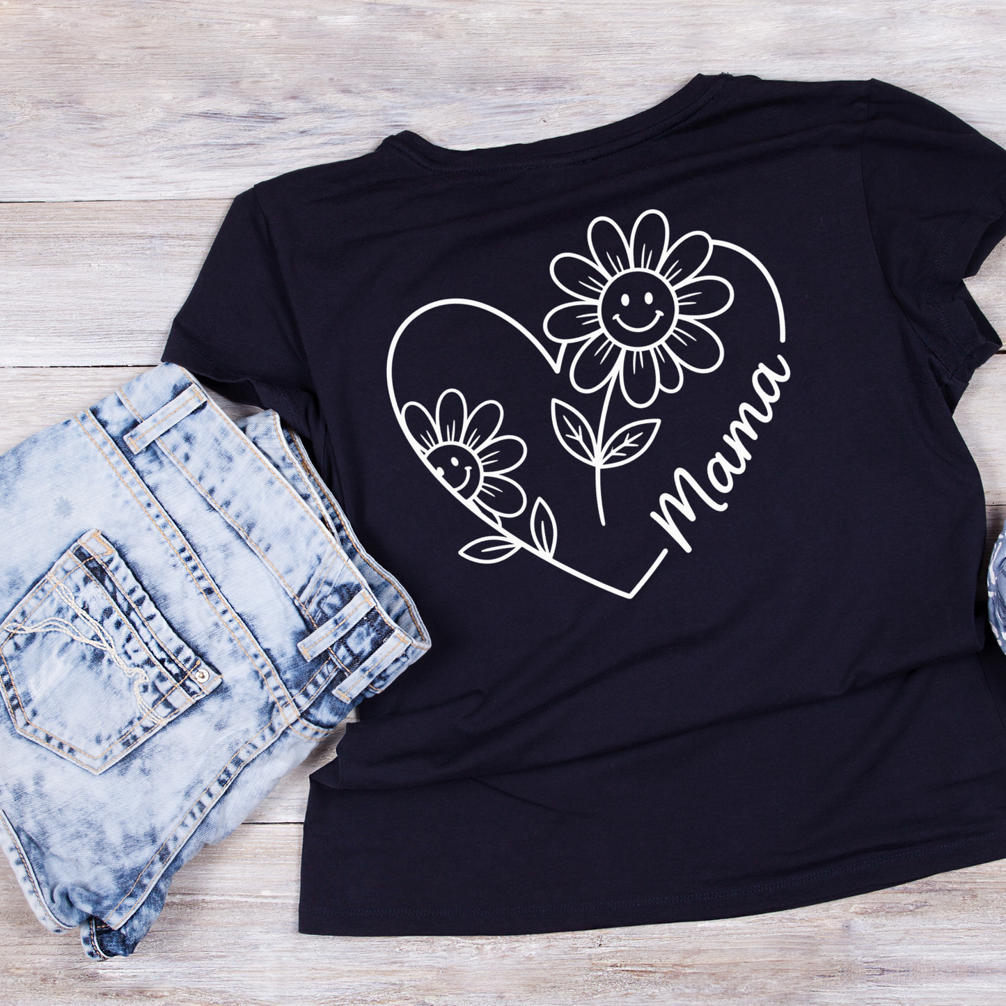 Mama Flower Heart T-shirt | Mama Graphic Tee | Mommy Printed Shirt | Mother’s Day | Birthday