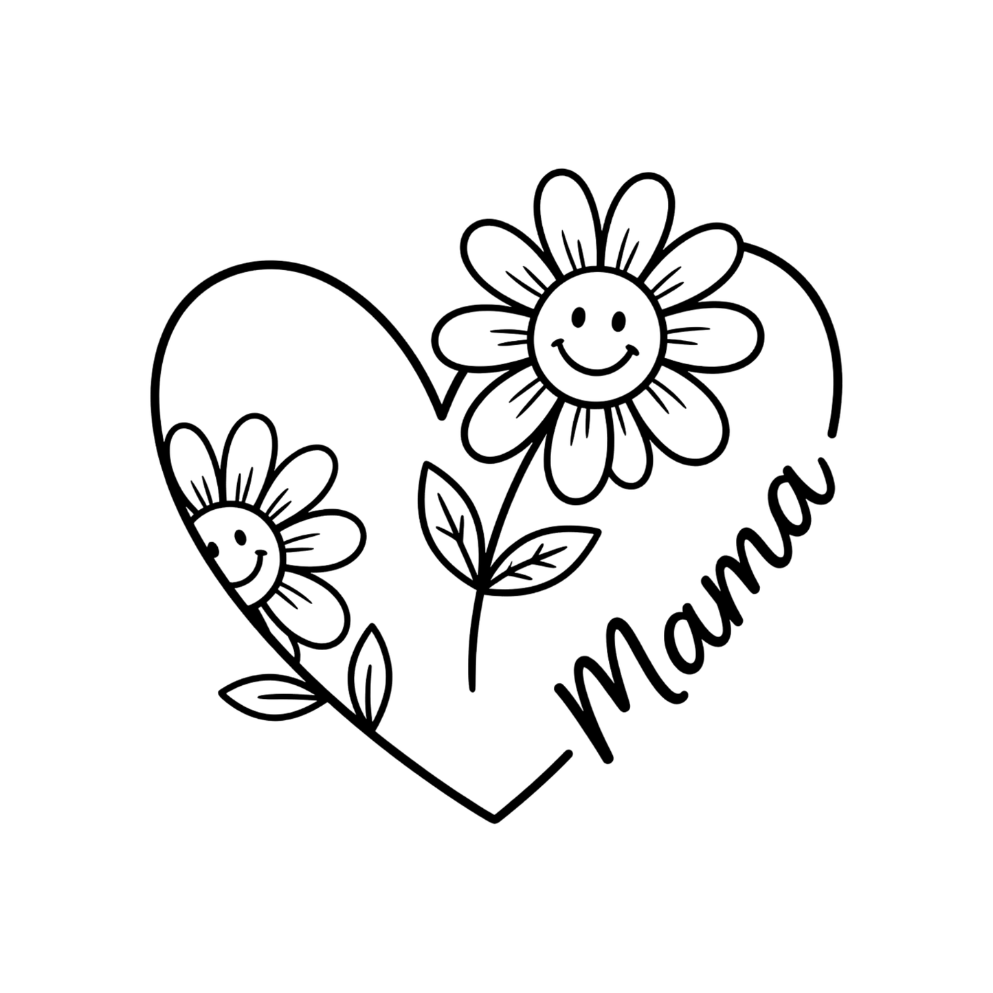 Mama Flower Heart T-shirt | Mama Graphic Tee | Mommy Printed Shirt | Mother’s Day | Birthday