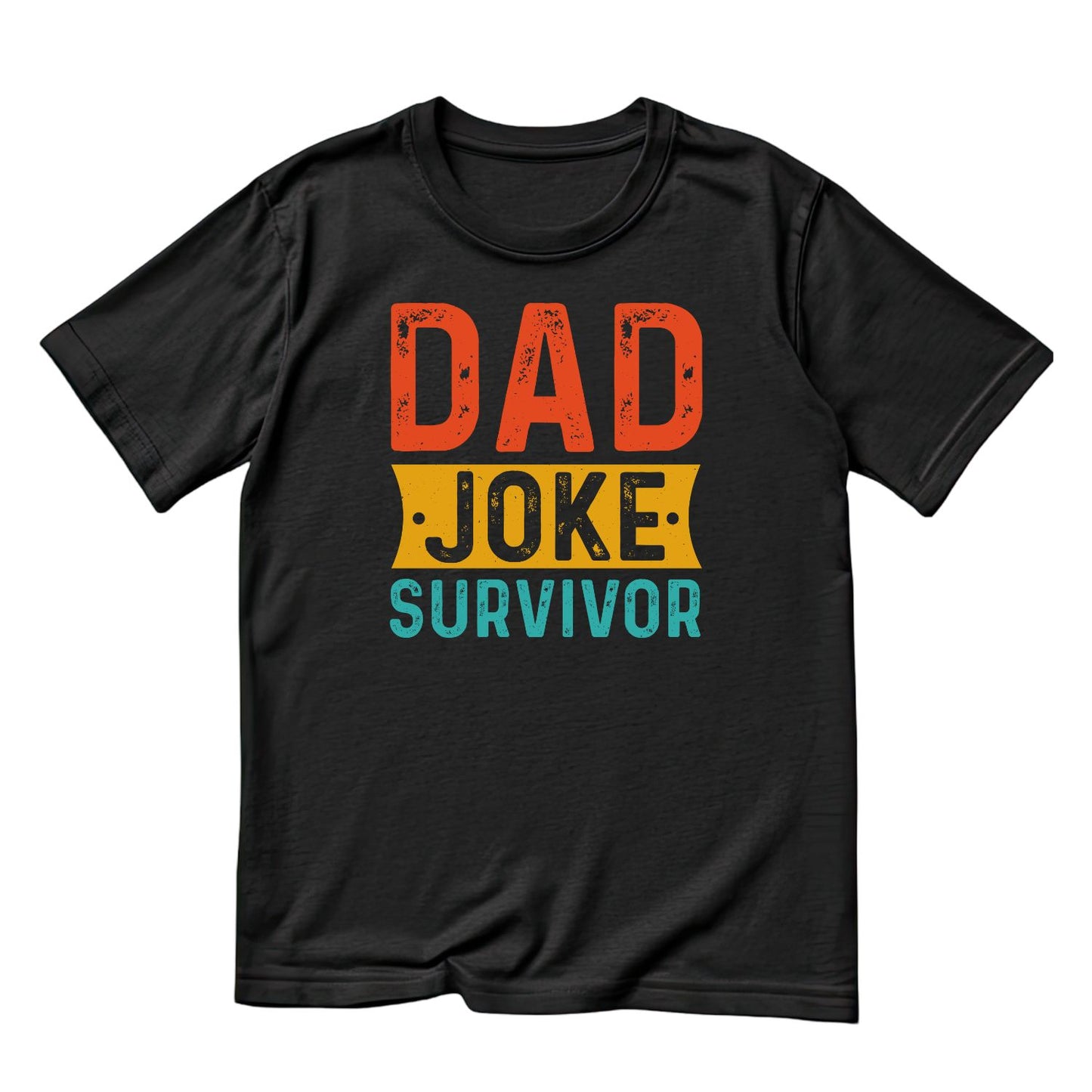 Dad Joke Survivor Coloured Font T-shirt