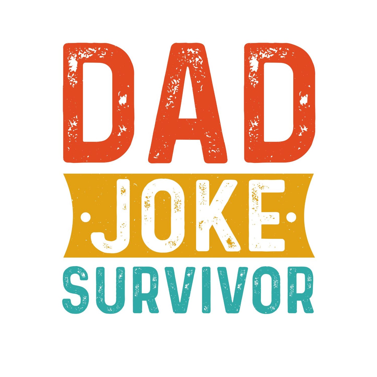Dad Joke Survivor Coloured Font T-shirt