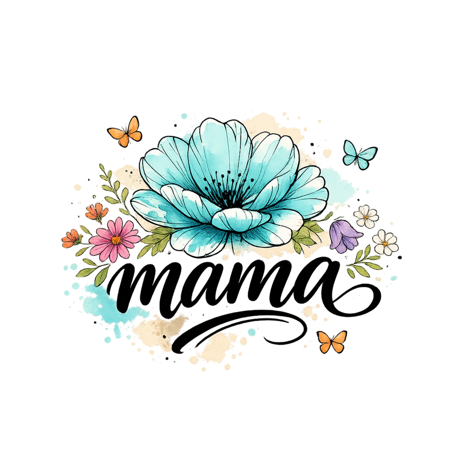 Mama Flower Watercolour T-shirt | Mama Graphic Tee | Mommy Printed Shirt | Mother’s Day | Birthday