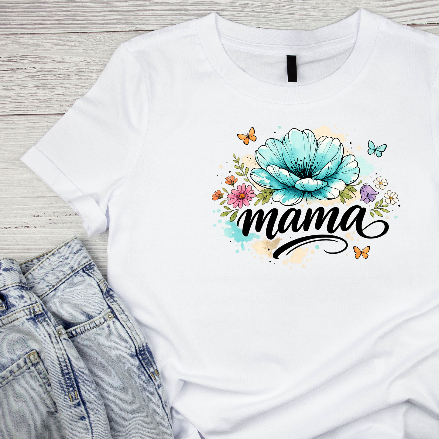 Mama Flower Watercolour T-shirt | Mama Graphic Tee | Mommy Printed Shirt | Mother’s Day | Birthday