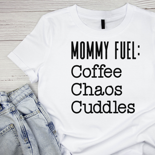 Mommy Life Coffee Chaos Cuddles T-shirt | Mama Graphic Tee | Mommy Printed Shirt | Mother’s Day | Birthday